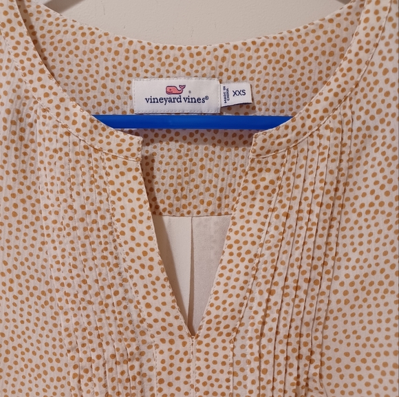 NWOT VINEYARD VINES Silk Blend Ivory Dot Pintuck Pullover Long Sleeve Top - Picture 4 of 9